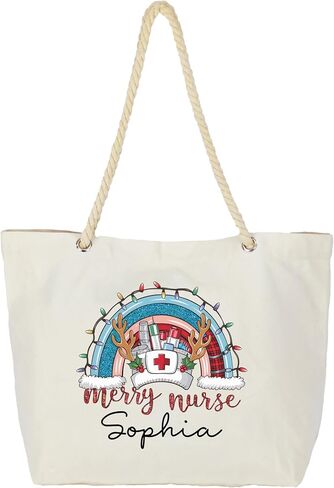 Custom Nurse Xmas Tote Bag, Personalized Funny Nursing Christmas Gift, Custom Nurse Xmas Tote Bag in Saudi Arabia
