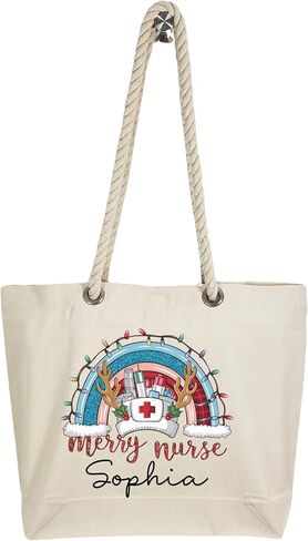 Custom Nurse Xmas Tote Bag, Personalized Funny Nursing Christmas Gift, Custom Nurse Xmas Tote Bag in Saudi Arabia