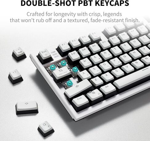 Hexgears E4 Pro Wireless Mechanical Keyboard with Kailh Switch Bluetooth/2.4G/Wired 99 Keys Full Size Hot Swappable RGB Backit Rechargeable Battery Gaming Keyboard for Mac Windows in Saudi Arabia