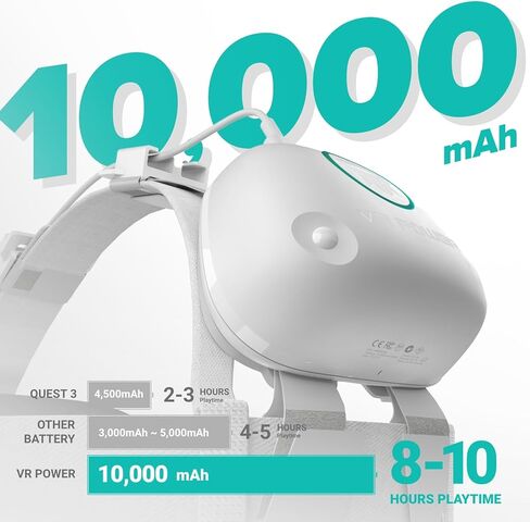 Rebuff Reality VR Power 2 - VR Headsets Battery Pack Compatible with Oculus Quest 2, 10,000mAh Extended 8 Hrs of Playtime and Lightweight Design, Counter Balance with Improved Comfort in Kuwait
