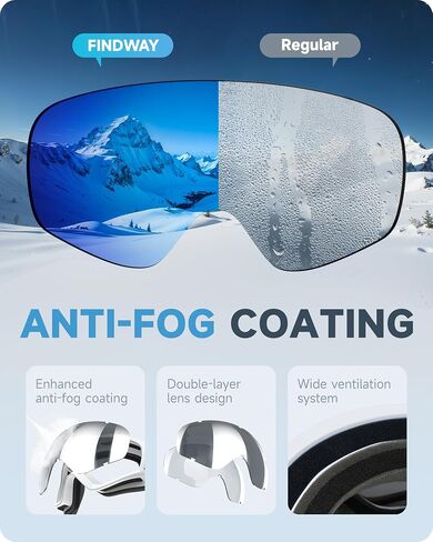 findway Kids Ski Goggles, Kids Snow Snowboard Goggles for Boys Girls Youth OTG in Kuwait