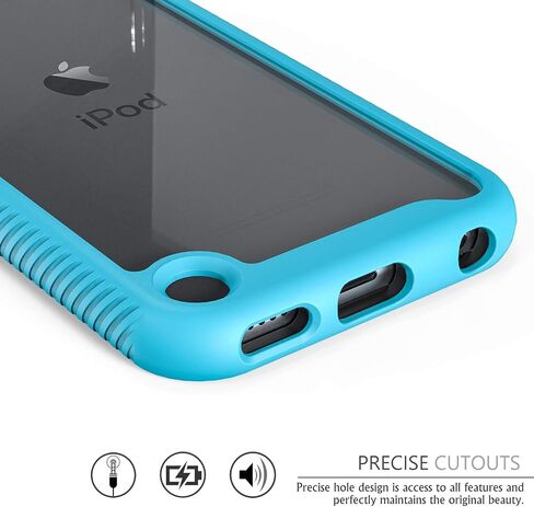حافظة iPod Touch 7، حافظة iPod Touch 6، حافظة SLMY Armor مقاومة للصدمات مع واقي شاشة مدمج، غطاء متين هجين مقاوم للصدمات شديد التحمل لجهاز Apple iPod Touch 5/6/7th Generation (ذهبي وردي لامع) in Saudi Arabia