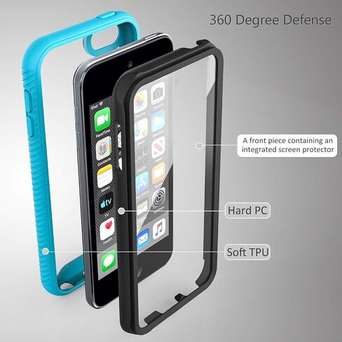 حافظة iPod Touch 7، حافظة iPod Touch 6، حافظة SLMY Armor مقاومة للصدمات مع واقي شاشة مدمج، غطاء متين هجين مقاوم للصدمات شديد التحمل لجهاز Apple iPod Touch 5/6/7th Generation (ذهبي وردي لامع) in Saudi Arabia