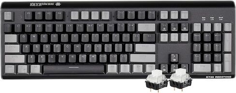 Hexgears GK735 Mechanical Gaming Keyboard Kailh Box White Switch 104 Keys PBT Keycaps Wired Gaming Keyboard with White Backlight & Side RGB, Ergonomic Design for Windows Laptop PC Mac in Saudi Arabia