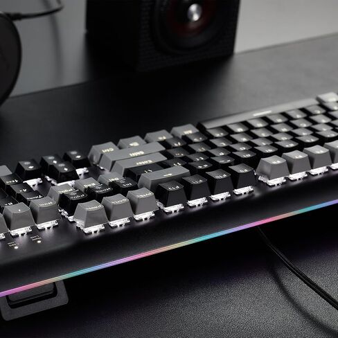 Hexgears GK735 Mechanical Gaming Keyboard Kailh Box White Switch 104 Keys PBT Keycaps Wired Gaming Keyboard with White Backlight & Side RGB, Ergonomic Design for Windows Laptop PC Mac in Saudi Arabia