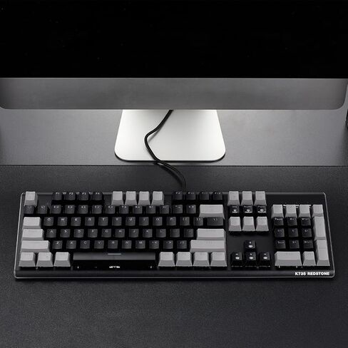 Hexgears GK735 Mechanical Gaming Keyboard Kailh Box White Switch 104 Keys PBT Keycaps Wired Gaming Keyboard with White Backlight & Side RGB, Ergonomic Design for Windows Laptop PC Mac in Saudi Arabia