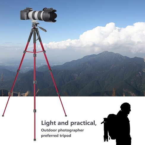 NEEWER 72" Fluid Head Video Tripod Monopod, Aluminum Alloy QR Plate Compatible with DJI RS Gimbal Manfrotto, 360° Pan & +90°/-70° Tilt for DSLR Camera Camcorder, Max Load 17.6lb/8kg, TP72A in Kuwait