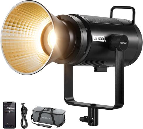 NEEWER CB60B 70W LED Video Light with 2.4G&APP Control, COB Bi Color 2700K-6500K 34000Lux at 1m/CCT Mode/CRI97+/12 Scenes/Bowens Mount Continuous Output Lighting for Studio Photograpny/Video Recording in Kuwait