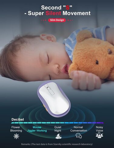 STARVIKY Undetectable Mechanical Mouse Jiggler, Ultra-Slim Automatic Mouse Mover, with On/Off Switch and Random Interval Timer, Active Mouse Moving Device, Driver-Free Mouse Wiggler Shaker Silently in Kuwait