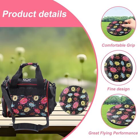 مجموعة Crown Me Disc Golf ، 6 حزمة Donut Starter Disc Disc Set مع حقيبة طباعة دونات لطيفة in Saudi Arabia
