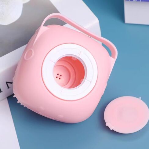 Pink Pet Grooming Bath Brush Soft Silicone Bristle with Soap and Shampoo Dispenser in Saudi Arabia