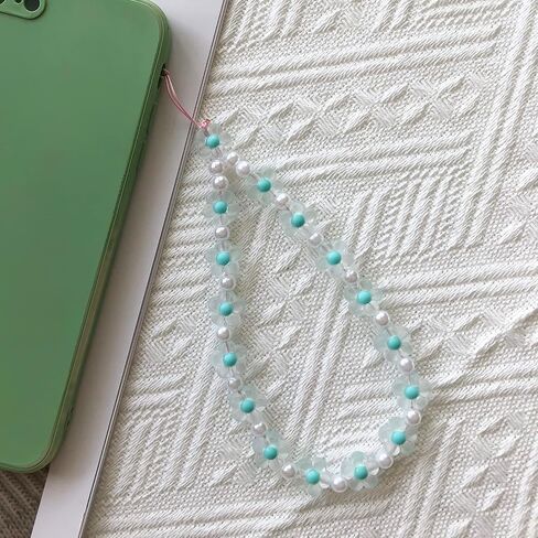 Flower Phone Charm Cute Phone Charms Strap Beaded Phone Keychain Pearl Phone Lanyard for Women Girls in Saudi Arabia