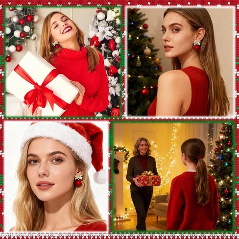Christmas Earrings Christmas Ornament Earrings for Women Christmas Ball Dangle Earrings Christmas Bulb Drop Dangle Earrings for Teen Girls Xmas Holiday Jewelry Gifts in Kuwait