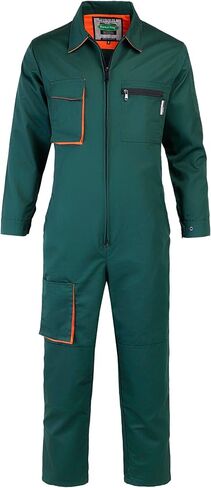 Yukirtiq Men's Long Sleeve Mechanic Work Jumpsuit with Multi Pockets Cotton Blend Workwear in Kuwait