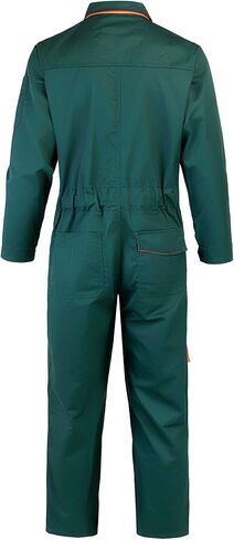 Yukirtiq Men's Long Sleeve Mechanic Work Jumpsuit with Multi Pockets Cotton Blend Workwear in Kuwait
