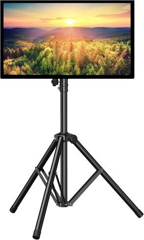 PERLESMITH Tripod TV Stand -Portable TV Stand for 37-80 Inch LED LCD OLED Flat Screen TVs-Height Adjustable Display Floor TV Stand with VESA 600x400mm, Holds up to 110lbs PSTM2 in Kuwait