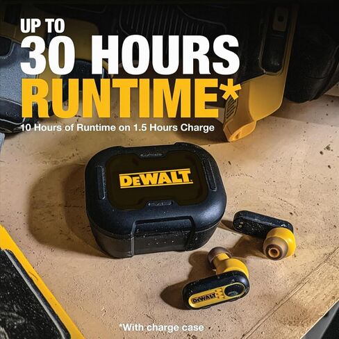 DEWALT True Wireless Bluetooth Earbuds — TWS Bluetooth Headphones — Wireless Earbuds with Type C Charging Case — Waterproof Wireless Earphones — Jobsite Pro-X1 Premium Sound for Outdoor Work in Saudi Arabia