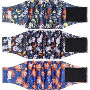 عبوة من 3 حفاضات للكلاب قابلة لإعادة الاستخدام، لفافات للكلاب عالية الامتصاص وقابلة للغسل، حزام لبطن الكلاب للرجال الذين يعانون من سلس البول أو التبول المتكرر (صغير، ثعلب) in Kuwait