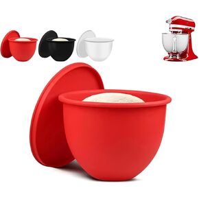أوعية بسعة 5 لتر لخلاط كيتشن إيد مع بطانات أوعية من السيليكون، لإعداد الطعام في المطابخ المنزلية، تصميم متين يتحمل درجات الحرارة الواسعة مع أغطية تخزين، رائع للطهي المنزلي (أبيض) in Kuwait