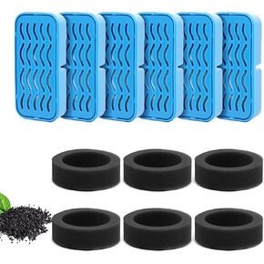 PETCHO 4-Pack Cat Water Fountain Filter Replacement Compatible with 108oz/3.2L Stainless Steel Cat Fountain, with Activated Carbon Filters, Multiple Filtration Isolates Floating Hairs in Kuwait