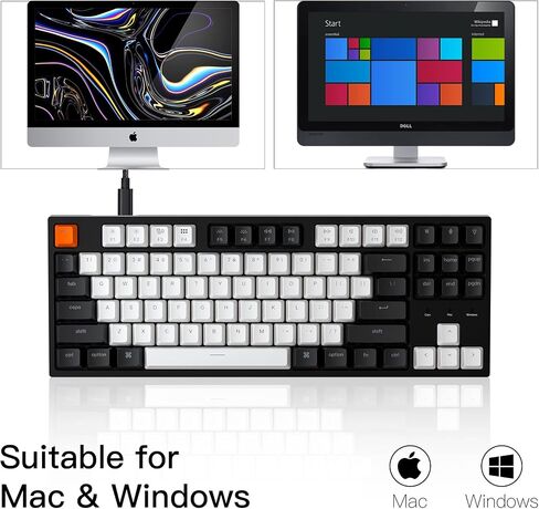 Keychron C1 Pro Custom Wired Mechanical Keyboard, TKL Layout RGB QMK/VIA Programmable Macro with Hot-swappable K Pro Red Switch OEM Profile Double-Shot PBT Keycaps Compatible for Mac Windows Linux in Saudi Arabia