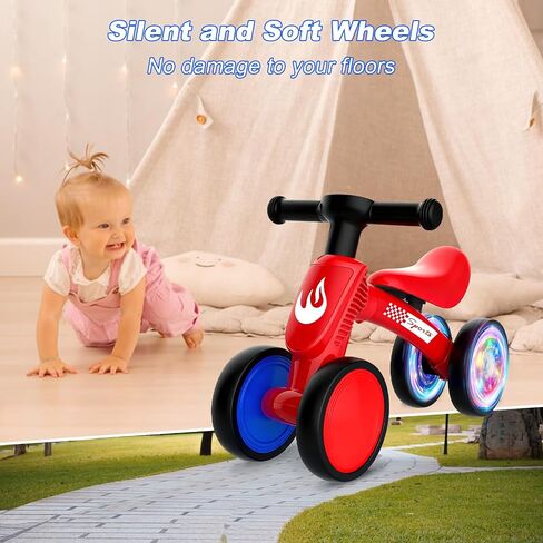 WETIFY Colorful Lighting Baby Balance Bike Toys for 1 Year Old Boy Gifts, 10-36 Month Toddler Balance Bike, No Pedal 4 Silence Wheels & Soft Seat First Bike, One Year Old Boy Birthday Gift. in Kuwait