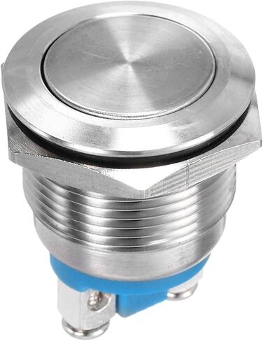 DMiotech 2Pcs 7/8 Inch Stainless Steel Momentary Push Button Switch Flat Head 250V Silver Shell with Screw Foot 1NO for Car Boat Systems Custom Setups in Saudi Arabia