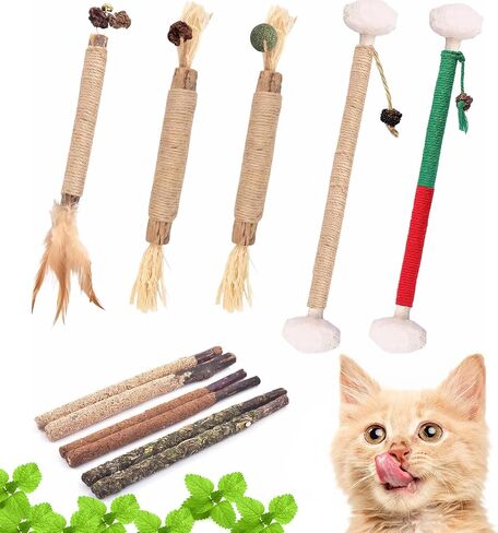 Silvervine Sticks Catnip Rope Toys Set for Cats Teeth Cleaning,Cat Chew Toys,Kitten Dental Care Toys for Indoor Cats to Promote Oral & Dental Health in Saudi Arabia