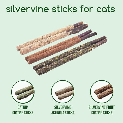 Silvervine Sticks Catnip Rope Toys Set for Cats Teeth Cleaning,Cat Chew Toys,Kitten Dental Care Toys for Indoor Cats to Promote Oral & Dental Health in Saudi Arabia