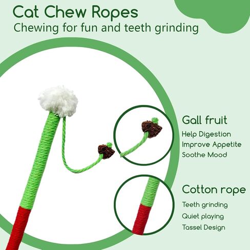Silvervine Sticks Catnip Rope Toys Set for Cats Teeth Cleaning,Cat Chew Toys,Kitten Dental Care Toys for Indoor Cats to Promote Oral & Dental Health in Saudi Arabia
