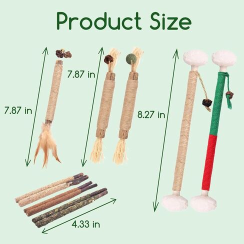 Silvervine Sticks Catnip Rope Toys Set for Cats Teeth Cleaning,Cat Chew Toys,Kitten Dental Care Toys for Indoor Cats to Promote Oral & Dental Health in Saudi Arabia
