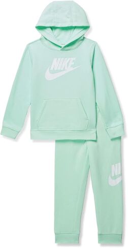 Nike Boy's Club HBR Pullover Joggers Set (Little Kids) Black/Light Gray 4 Little Kid in Saudi Arabia