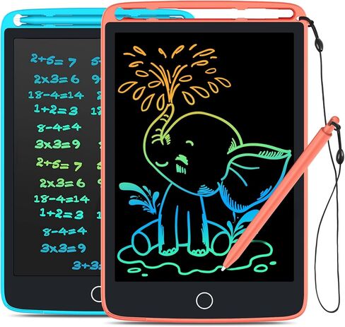 2 حزمة من تابلت الكتابة LCD، لوحة رسم ملونة بشاشة 8.5 بوصة للأطفال، ألعاب تعليمية هدايا عيد ميلاد وألعاب أنشطة السفر للأطفال من سن 3 4 5 6 سنوات من الأولاد والبنات الصغار (برتقالي أزرق) in Kuwait