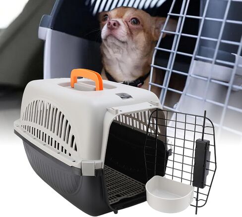 Diydeg Pet Carrier for Travel, Lightweight Hard Sided Cat Carrier with Handle & Water Container, Ventilated Design, Easy Assembly, Portable Dog Crate for Outdooor Indoor (Black) in Saudi Arabia