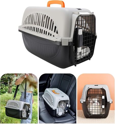 Diydeg Pet Carrier for Travel, Lightweight Hard Sided Cat Carrier with Handle & Water Container, Ventilated Design, Easy Assembly, Portable Dog Crate for Outdooor Indoor (Black) in Saudi Arabia