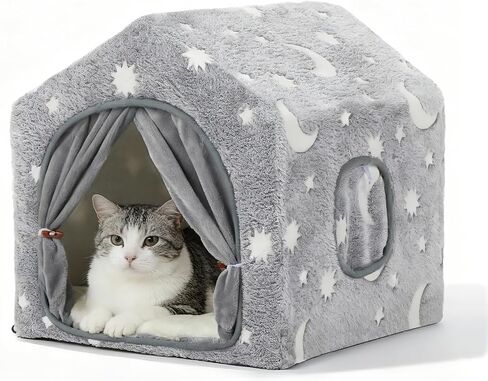 Indoor Dog House, Night-Luminous Star Dog Tent with Frame，Washable Dog Cave Bed, Suitable for 36-66 lb Medium and Large Dog in Saudi Arabia