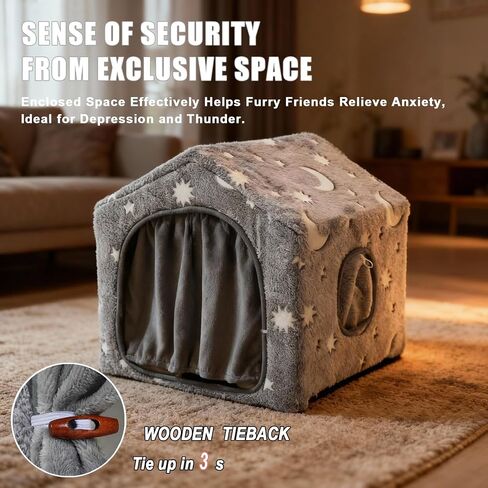 Indoor Dog House, Night-Luminous Star Dog Tent with Frame，Washable Dog Cave Bed, Suitable for 36-66 lb Medium and Large Dog in Saudi Arabia