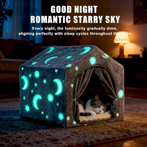 Indoor Dog House, Night-Luminous Star Dog Tent with Frame，Washable Dog Cave Bed, Suitable for 36-66 lb Medium and Large Dog in Saudi Arabia