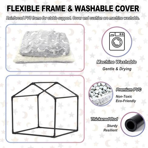 Indoor Dog House, Night-Luminous Star Dog Tent with Frame，Washable Dog Cave Bed, Suitable for 36-66 lb Medium and Large Dog in Saudi Arabia