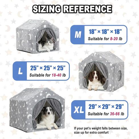 Indoor Dog House, Night-Luminous Star Dog Tent with Frame，Washable Dog Cave Bed, Suitable for 36-66 lb Medium and Large Dog in Saudi Arabia