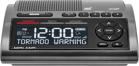 Midland - WR120B - NOAA Emergency Weather Alert Radio - S.A.M.E. Localized Programming, Trilingual Display, 60+ Emergency Alerts, & Alarm Clock (WR120B - Box Packaging) in Saudi Arabia