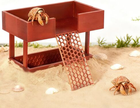 Hermit Crab Water Bowl with Climbing Platform, Rest Platform for Hermit Crab, Reptile Habitat Toy Decoration Accessories in Saudi Arabia