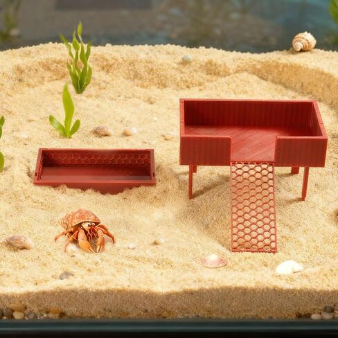 Hermit Crab Water Bowl with Climbing Platform, Rest Platform for Hermit Crab, Reptile Habitat Toy Decoration Accessories in Saudi Arabia