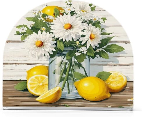 Lemon Italian Tile Blue E Napkin Holder for Table Paper Napkin Holders Acrylic for Kitchen Cocktail Tissue Dispenser Farmhouse Dinner Home Decor in Saudi Arabia