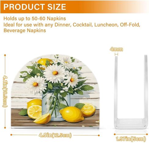 Lemon Italian Tile Blue E Napkin Holder for Table Paper Napkin Holders Acrylic for Kitchen Cocktail Tissue Dispenser Farmhouse Dinner Home Decor in Saudi Arabia