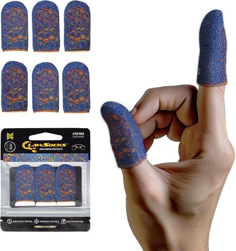 MGC ClawSocks Geo Camo, Mobile Phone Gaming Sleeves, finger cots, finger protectors, gaming finger sleeve, PUBG mobile Games, finger sleeves for gaming, Durable Fiber/Breathable/Sweatproof, 6 Pac in Kuwait