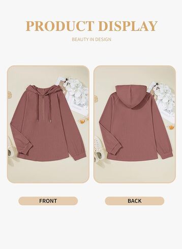 eytino plus sweatshirtts for Women Waffle متماسكة الأكمام الطويلة نصف Zip Fall Flash Hoodies Tops (1x-5x) in Saudi Arabia