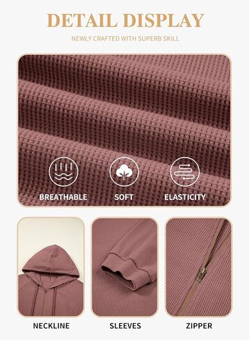 eytino plus sweatshirtts for Women Waffle متماسكة الأكمام الطويلة نصف Zip Fall Flash Hoodies Tops (1x-5x) in Saudi Arabia