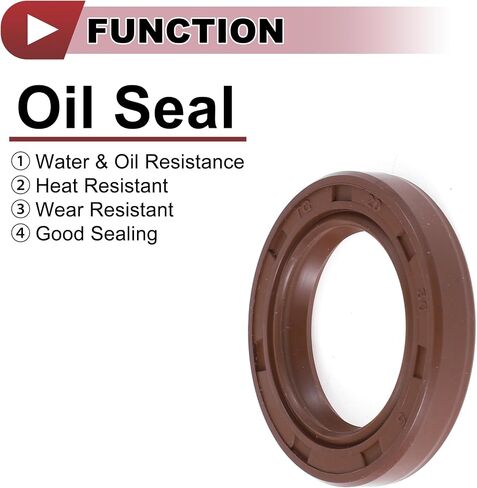 ختم الزيت العالمي TC ختم الختم ختم عمود دوار دوار 35 × 52 × 8 ملم الضغط العالي FKM Rubber Brown 2 PCS in Saudi Arabia