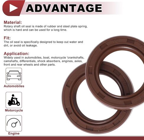 ختم الزيت العالمي TC ختم الختم ختم عمود دوار دوار 35 × 52 × 8 ملم الضغط العالي FKM Rubber Brown 2 PCS in Saudi Arabia